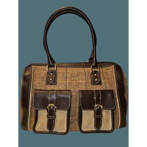 Etienne Aigner Vtg. Wool Leather 90's Academia Old Money Equestrian Satchel Bag